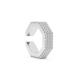 Billion Avenue Edge Large Diamond Earcuff Silver per stuk