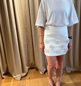 Isabelle Blanche Flower Skirt White