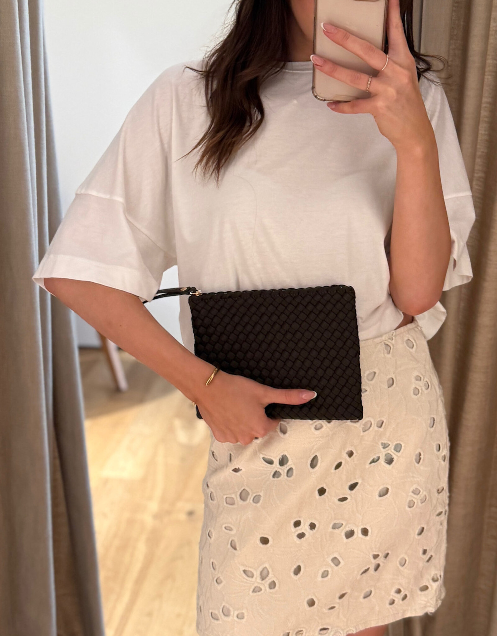 Edited Josie Denim Skirt Natural Beige