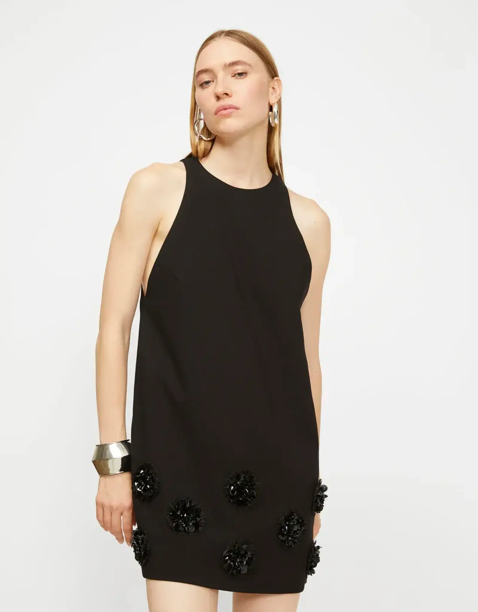 Isabelle Blanche Flower Dress Black