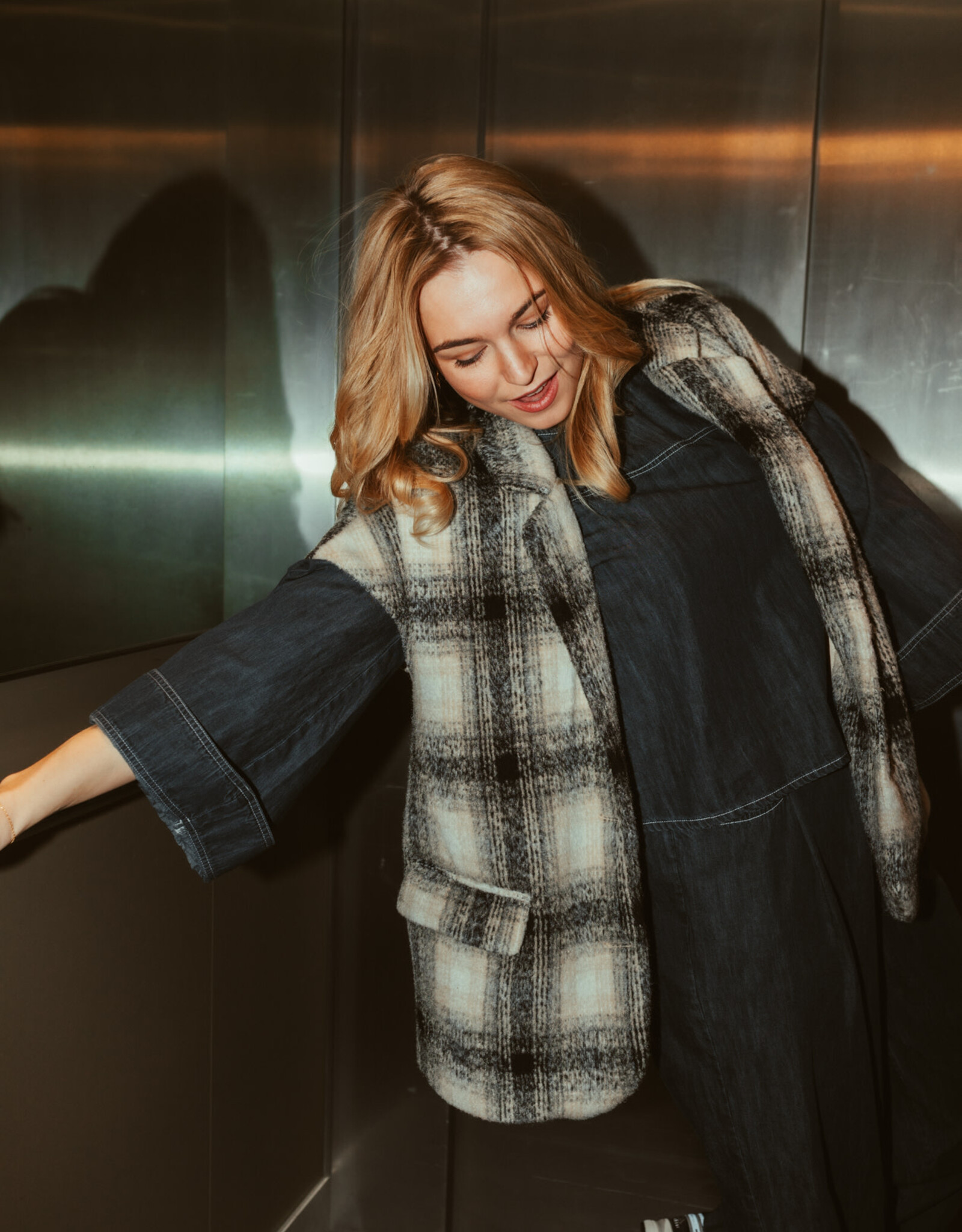 Monré Alba Blazer Zwart Wit