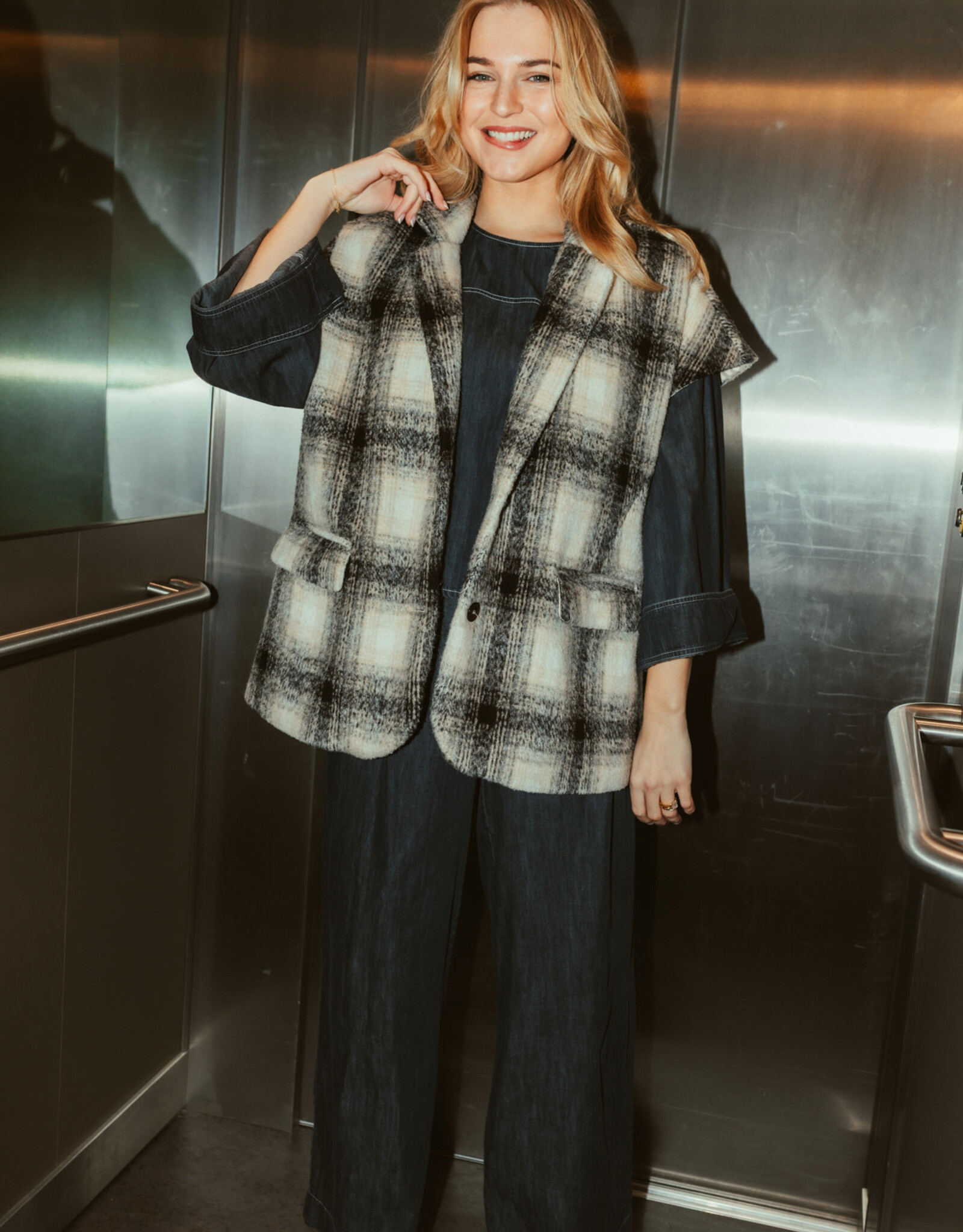 Monré Alba Blazer Zwart Wit