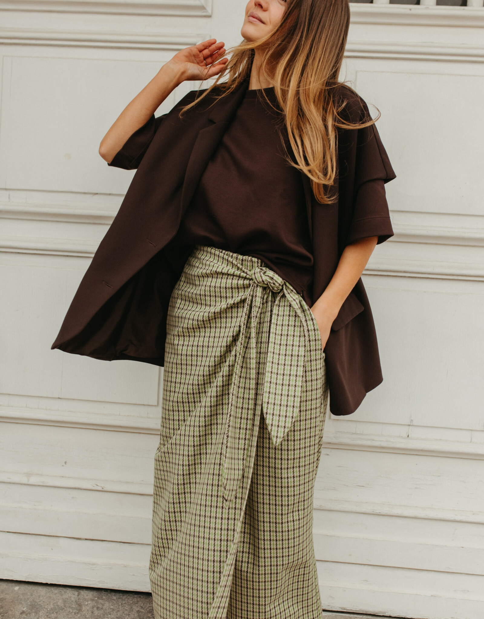 Monré Joëlle Skirt Ruit Groen