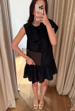 Stella Nova Festive Mini Dress Bow Black