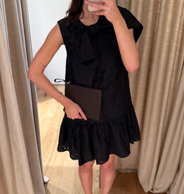 Stella Nova Festive Mini Dress Bow Black
