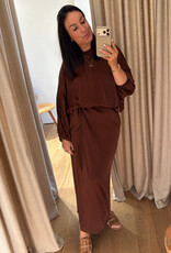 Monré Zoë Blouse Bruin Satijn