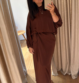 Monré Zoë Blouse Bruin Satijn