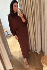 Monré Zoë Blouse Bruin Satijn