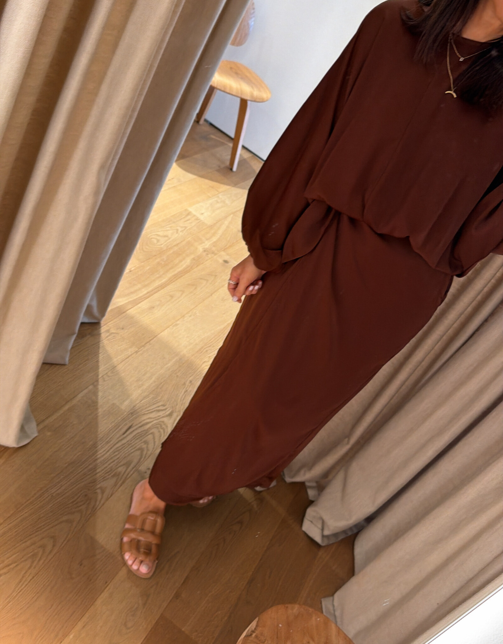 Monré Zoë Blouse Bruin Satijn