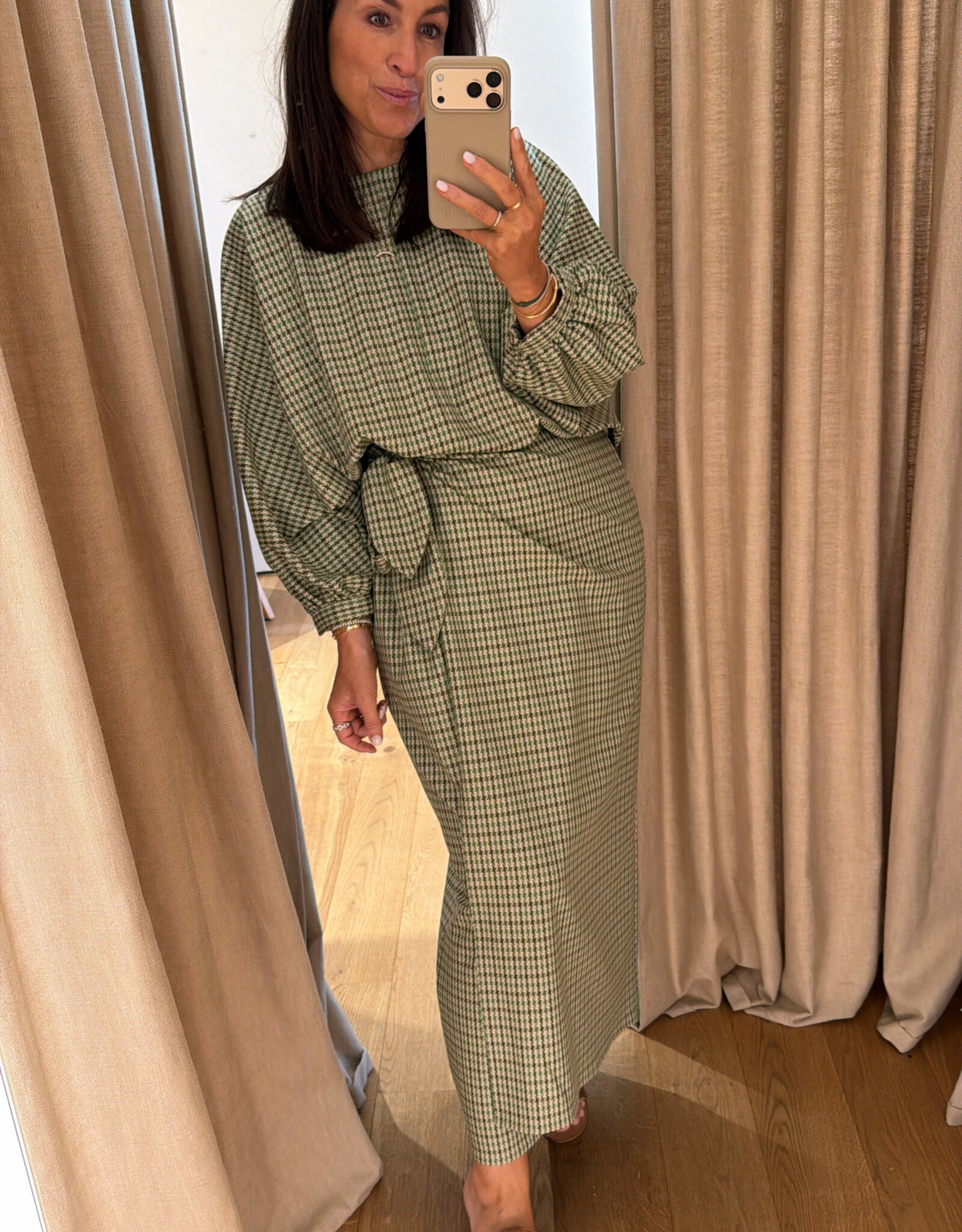 Monré Zoë Blouse Ruit Groen