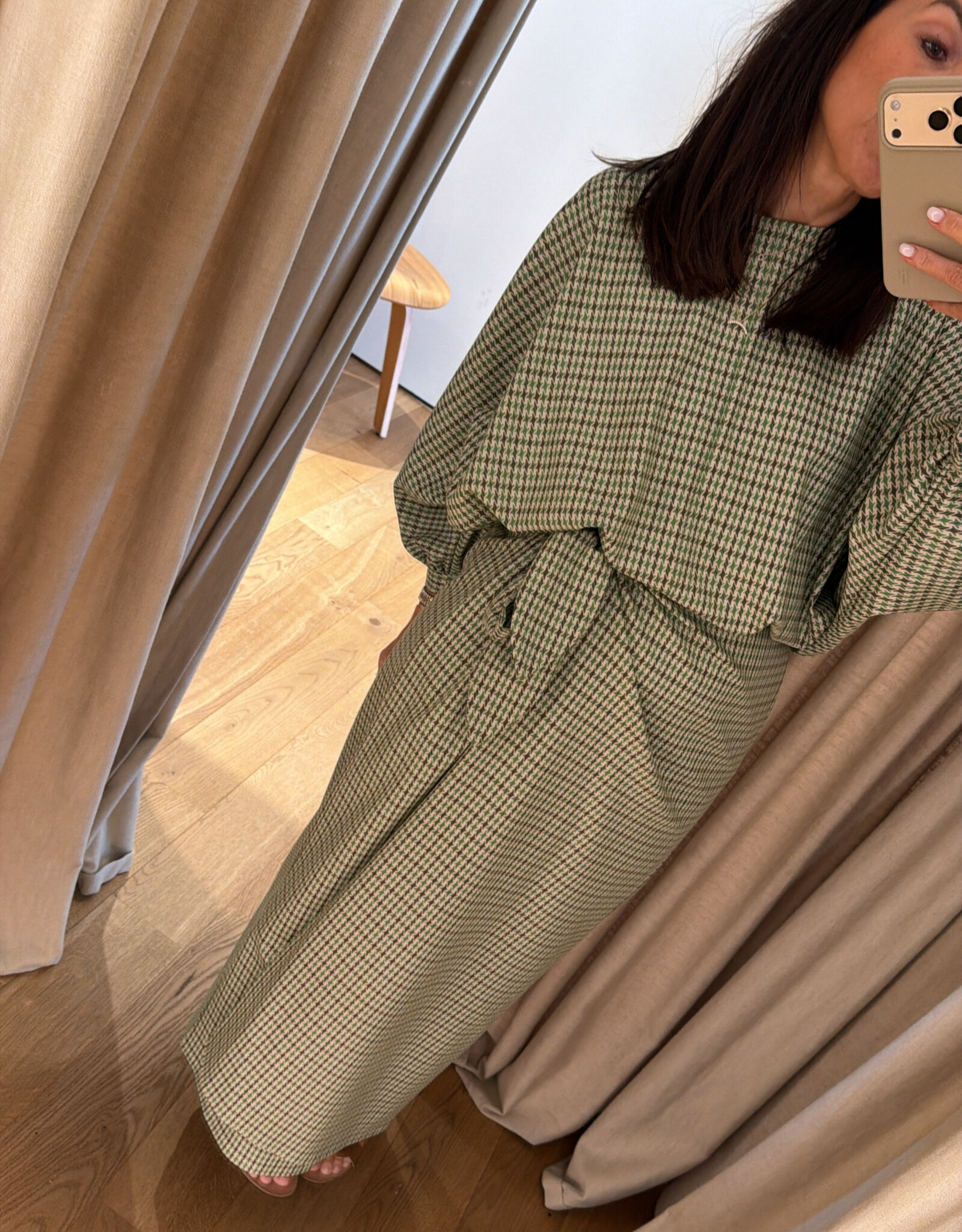 Monré Zoë Blouse Ruit Groen