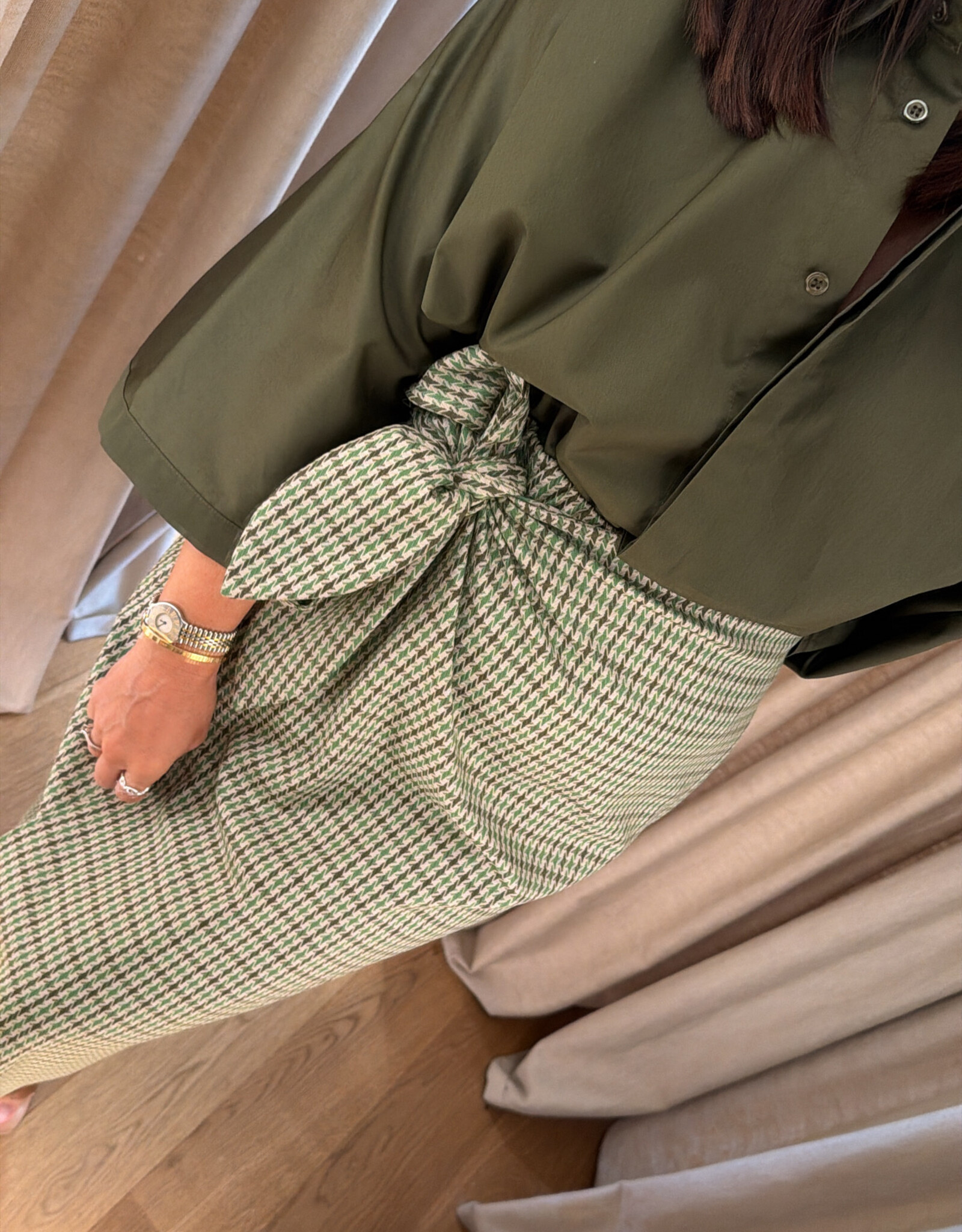 Monré Joëlle Skirt Ruit Groen