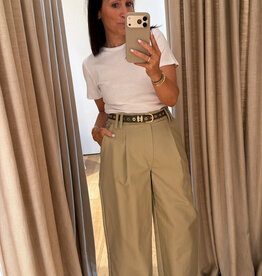 Christian Aks Sharony Poplin Trousers Beige