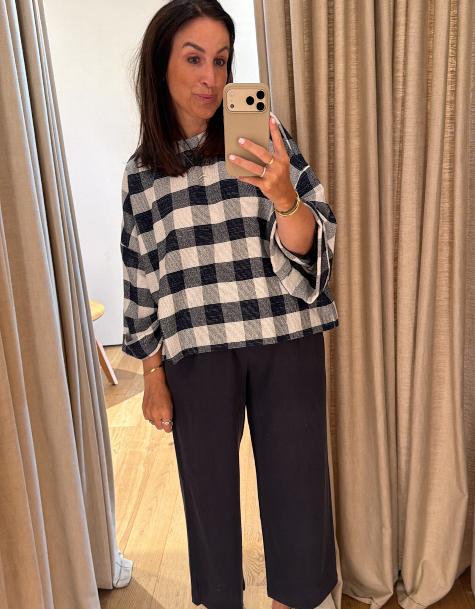 Studio Clique Carina Blouse Navy White Check