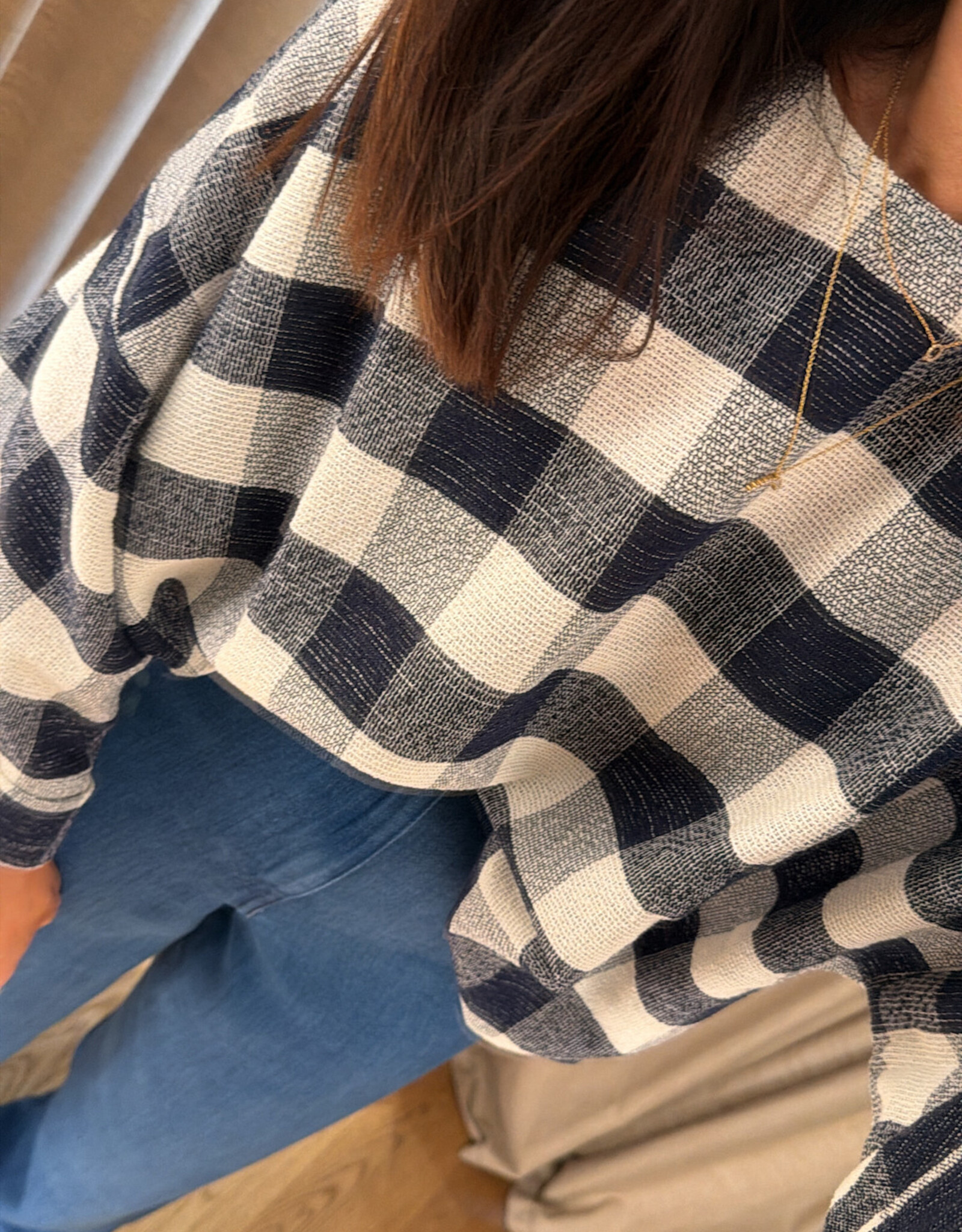 Studio Clique Carina Blouse Navy White Check