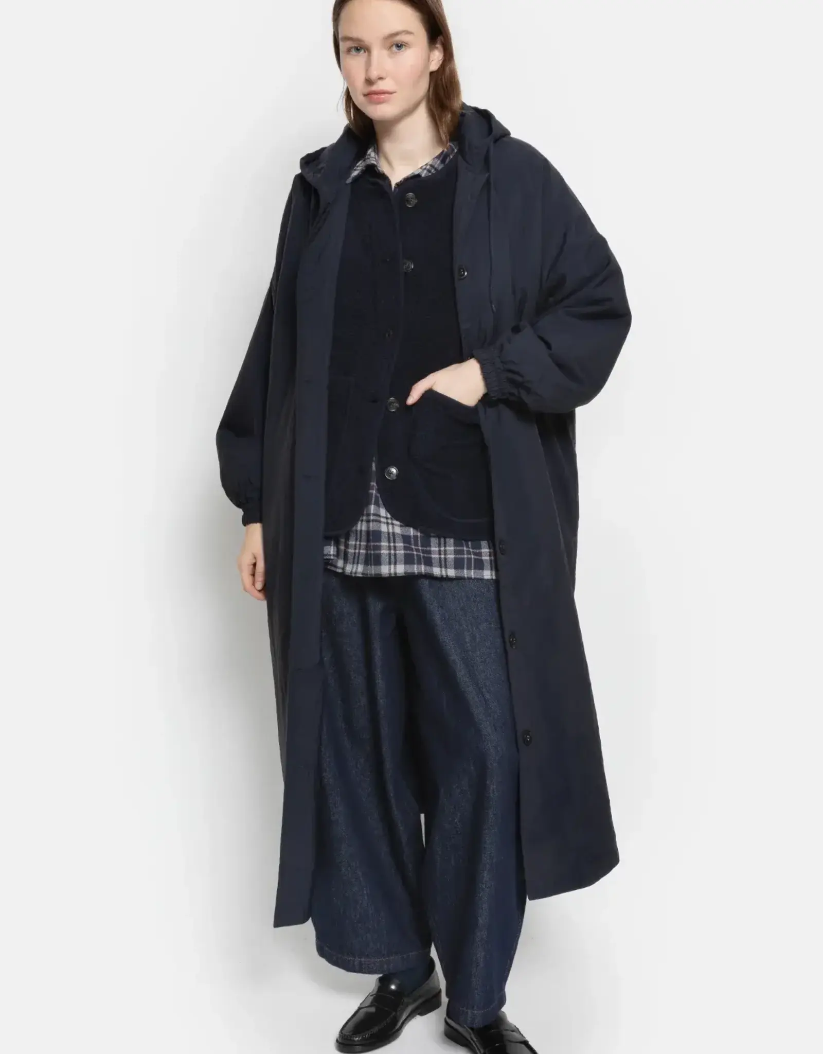 Âme Morgan Navy Coat One Size Oversized