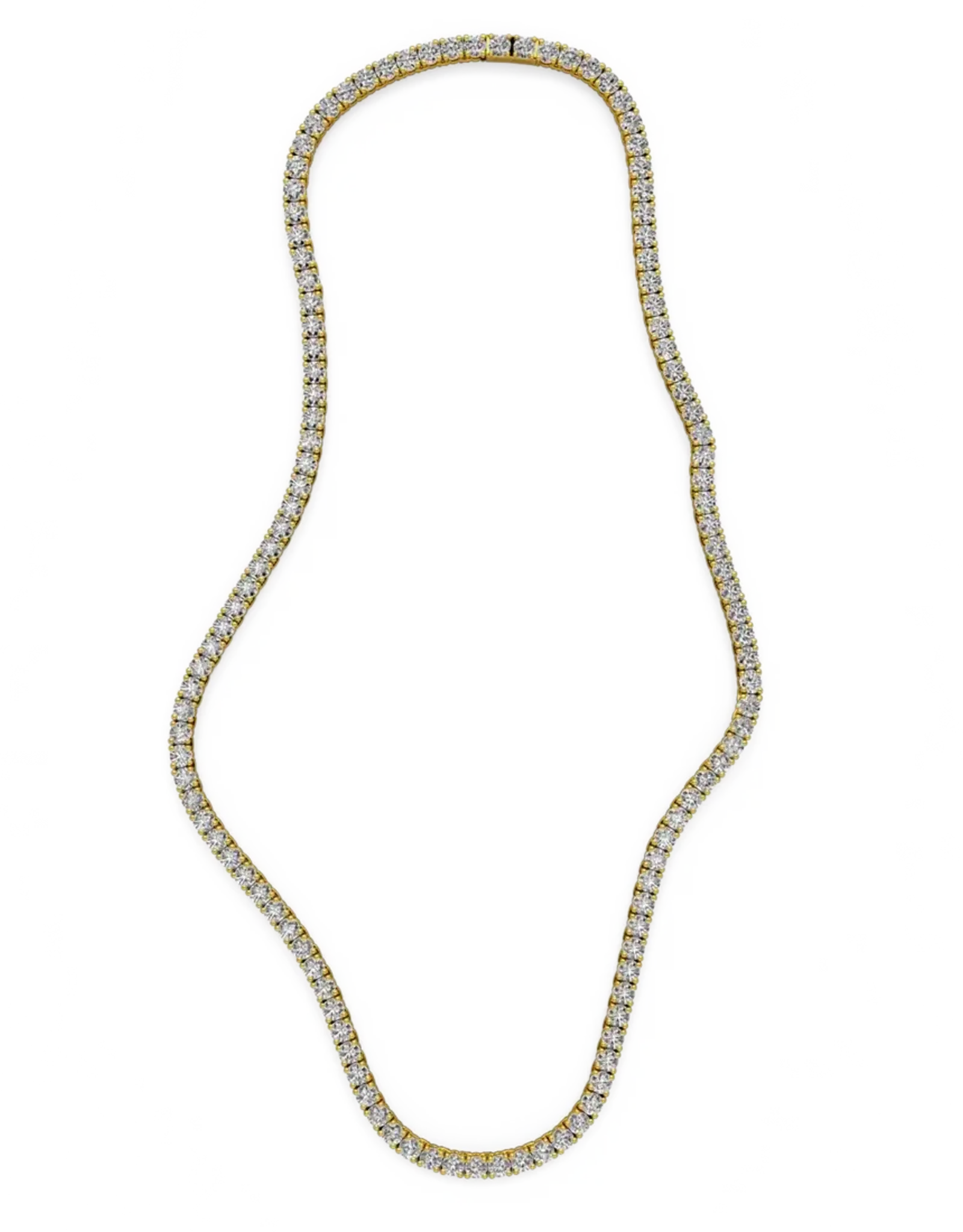 Billion Avenue Tennis Necklace Gold 4mm 40cm