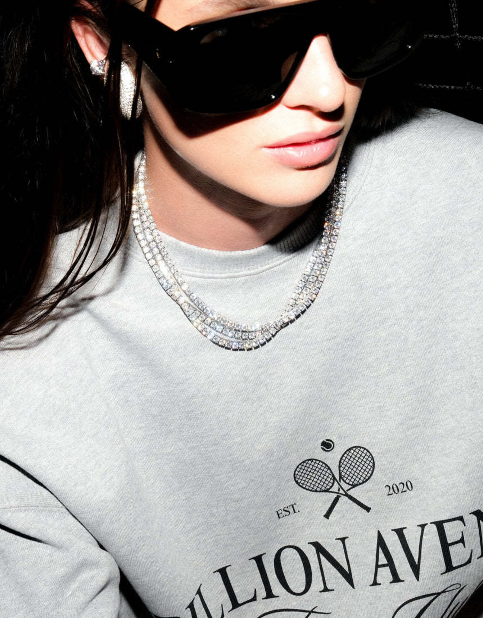 Billion Avenue Tennis Necklace Silver 4mm 40cm
