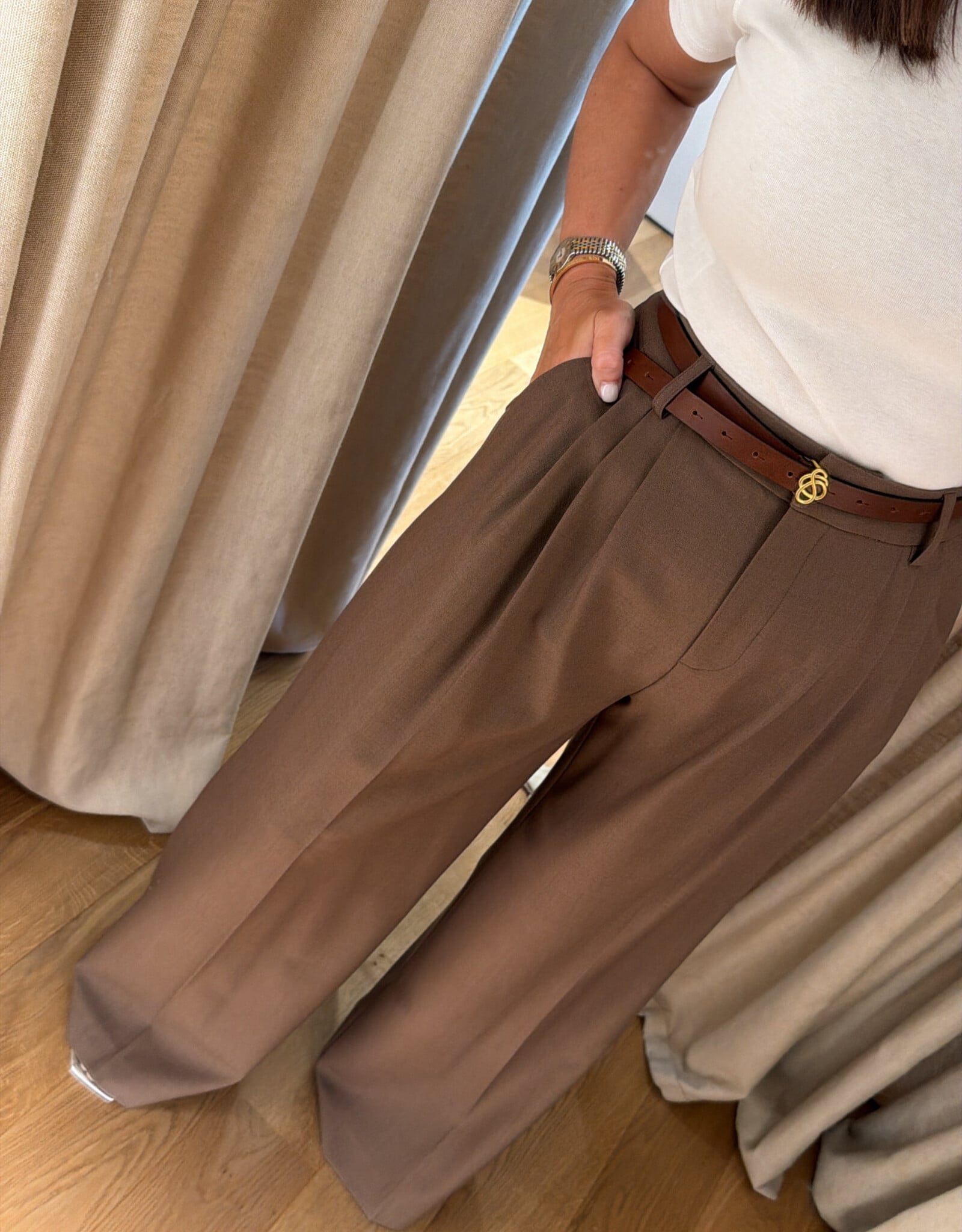 Liv The Label Camille Pants Brown Melange