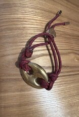 Nilu Plex Bracelet Gold Burgundy