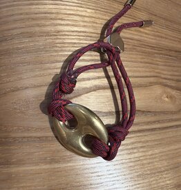 Nilu Plex Bracelet Gold Burgundy