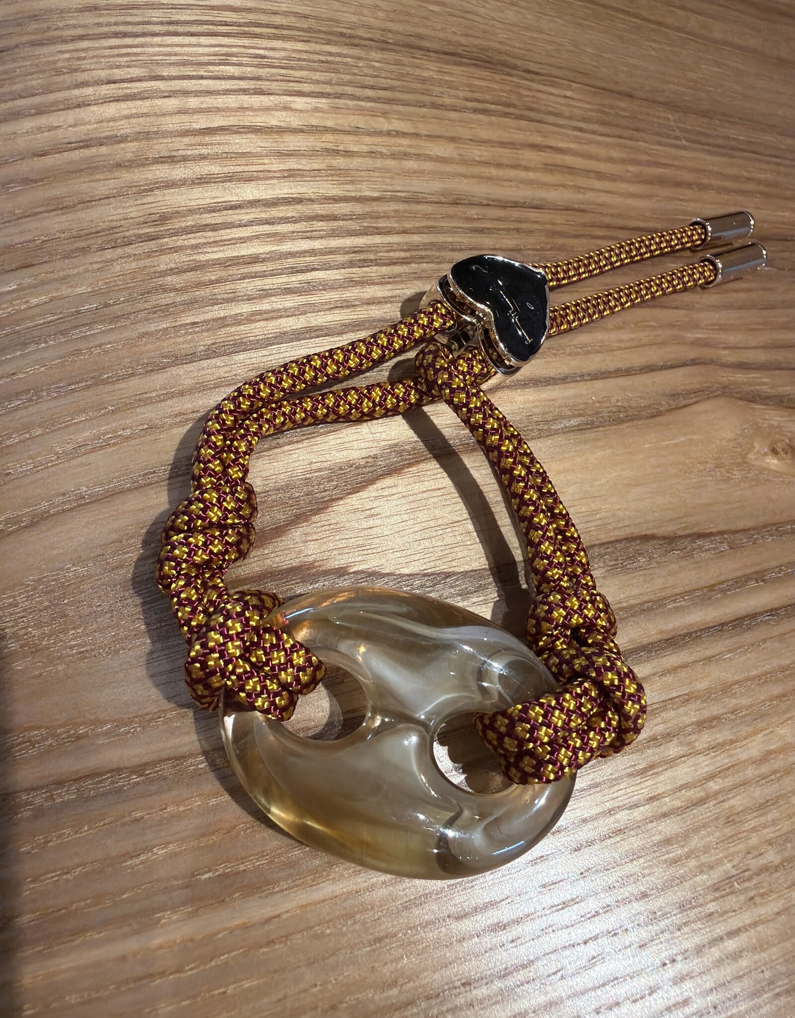 Nilu Plex Bracelet Camel Burgundy Yellow