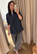 Edited Camilo Blazer Grey Blue Check