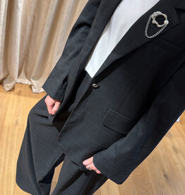Cras Aisha Blazer Dark Grey Check