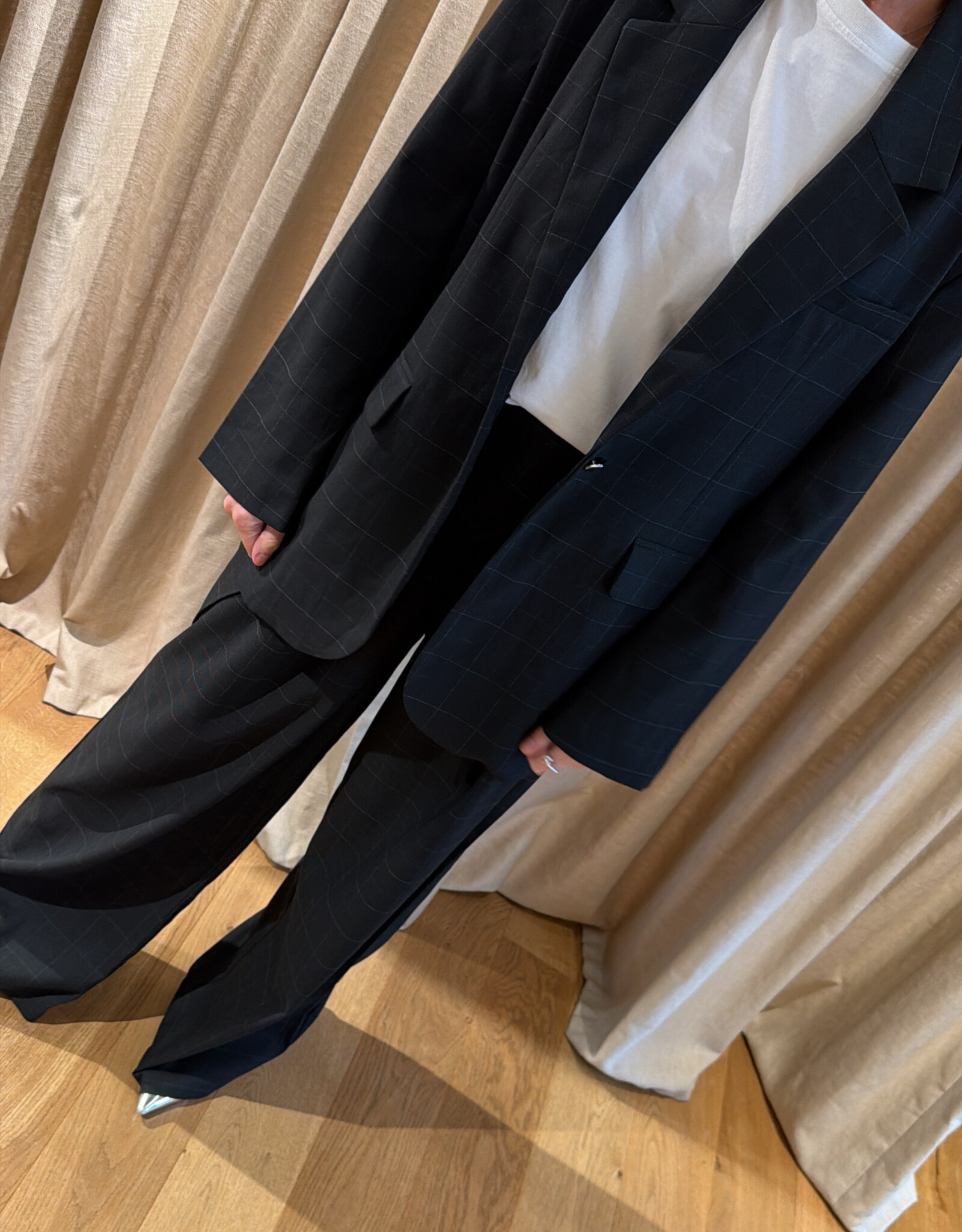 Cras Aisha Pants Dark Grey Check