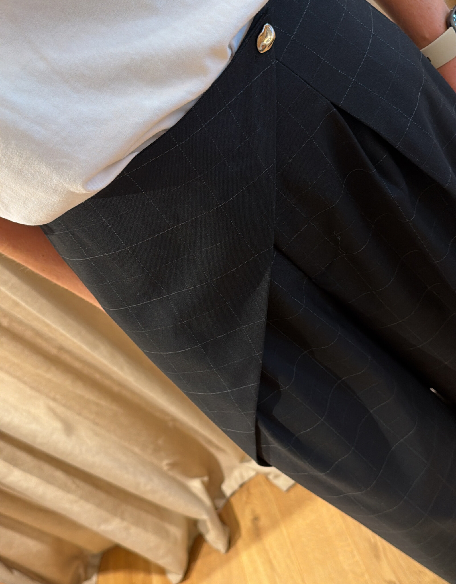 Cras Aisha Pants Dark Grey Check