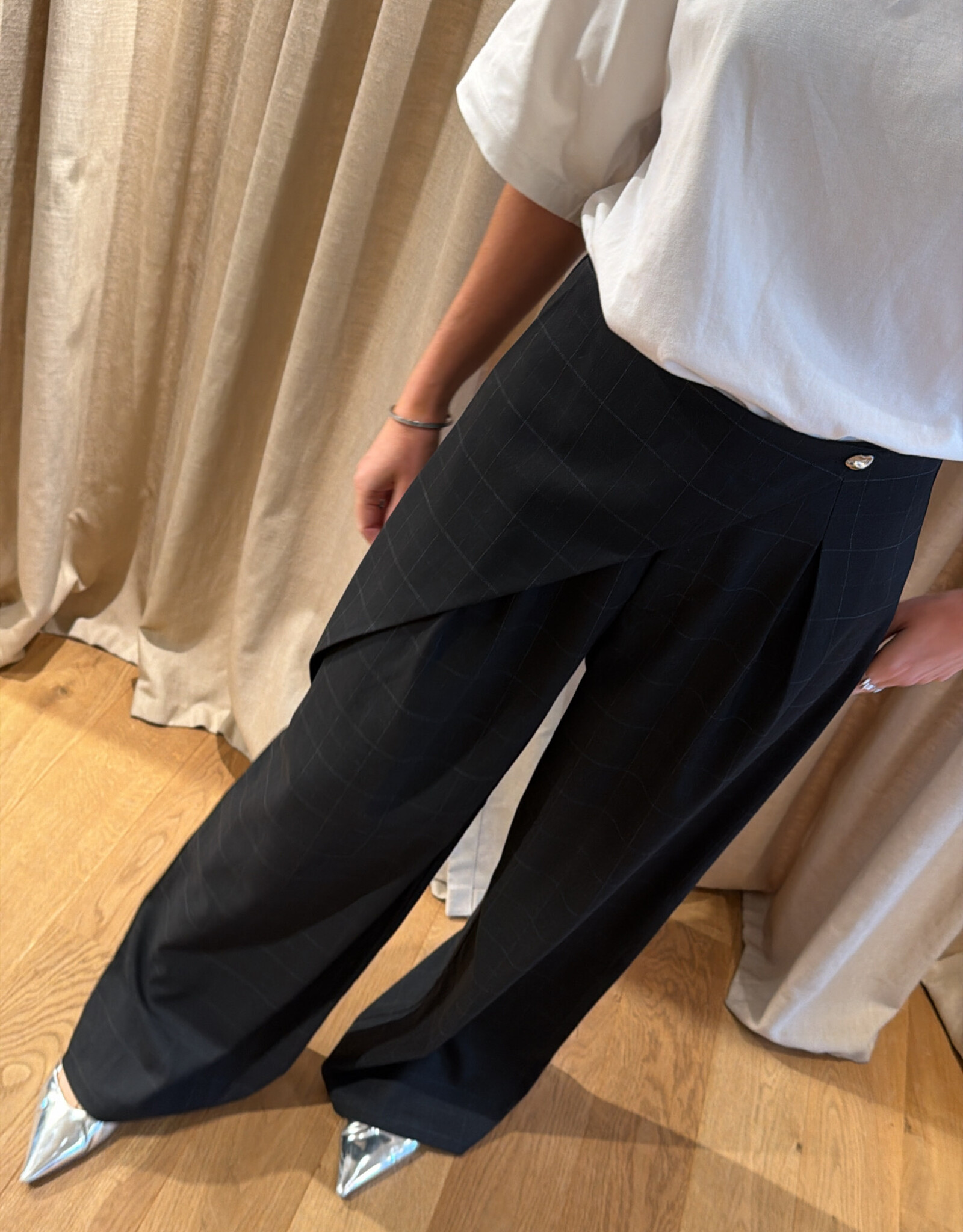 Cras Aisha Pants Dark Grey Check