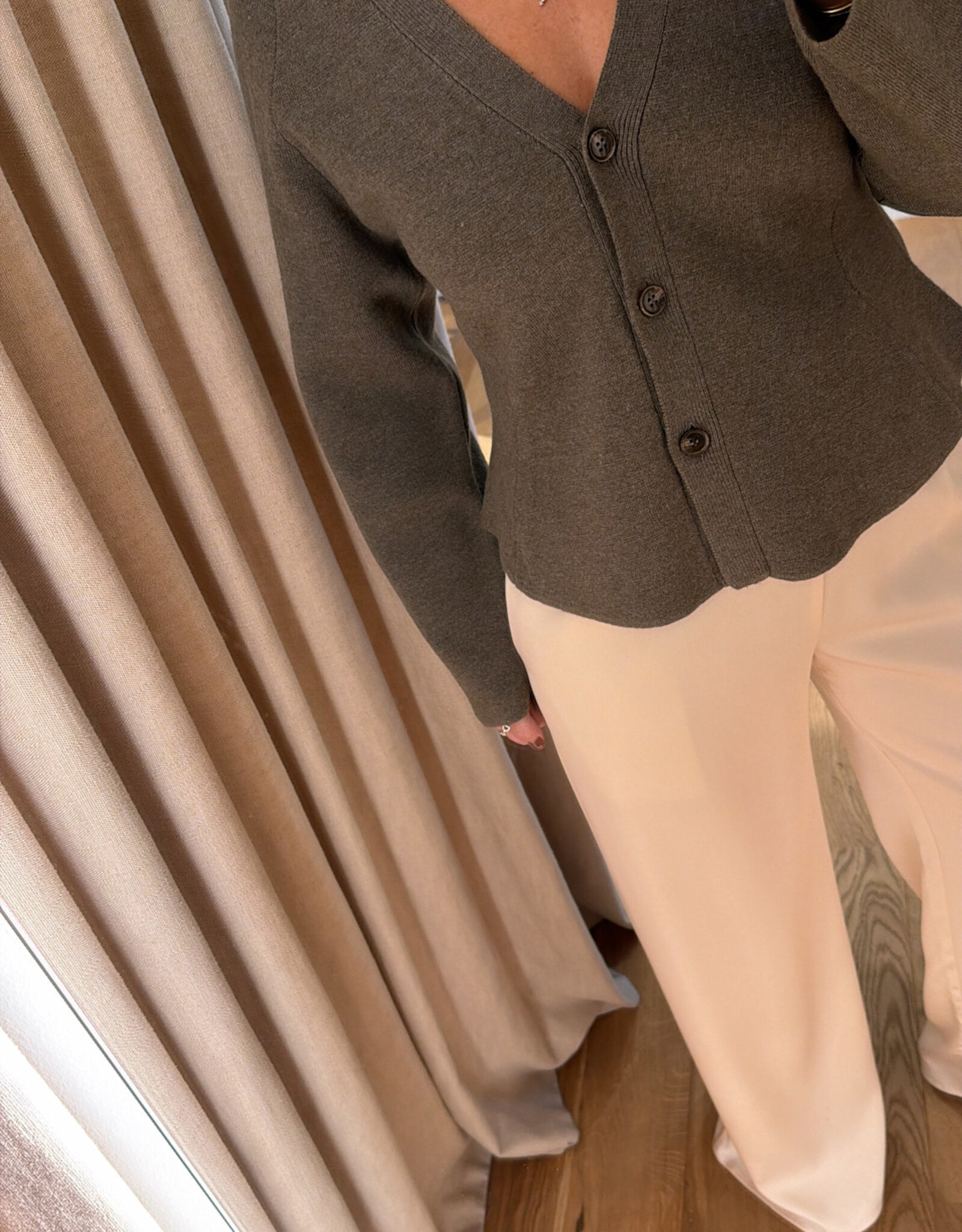 Christian Aks Ginny Merino Cardigan Espresso
