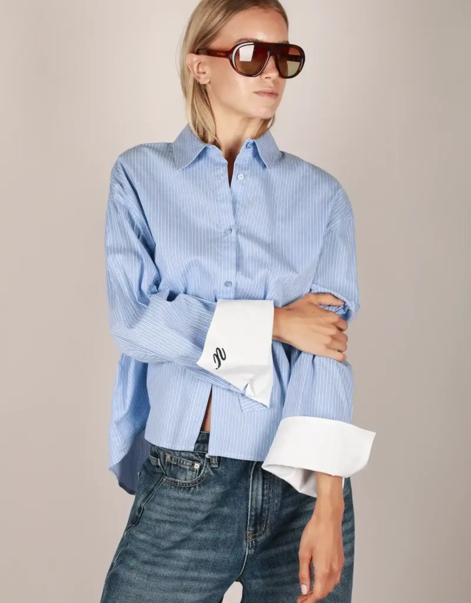 Noted Dia Shirt Blue Stripe