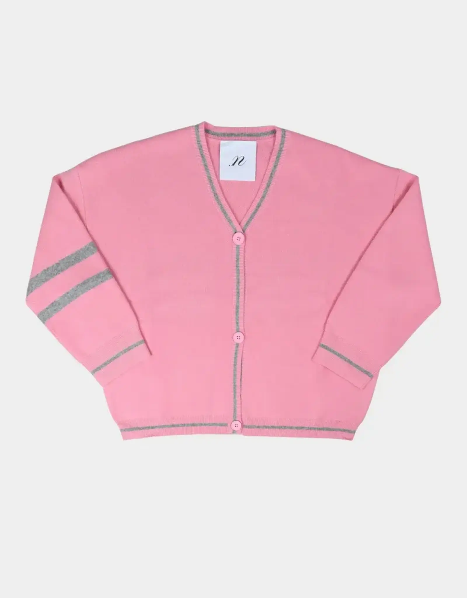 Noted Benny Cardigan Pink Grey