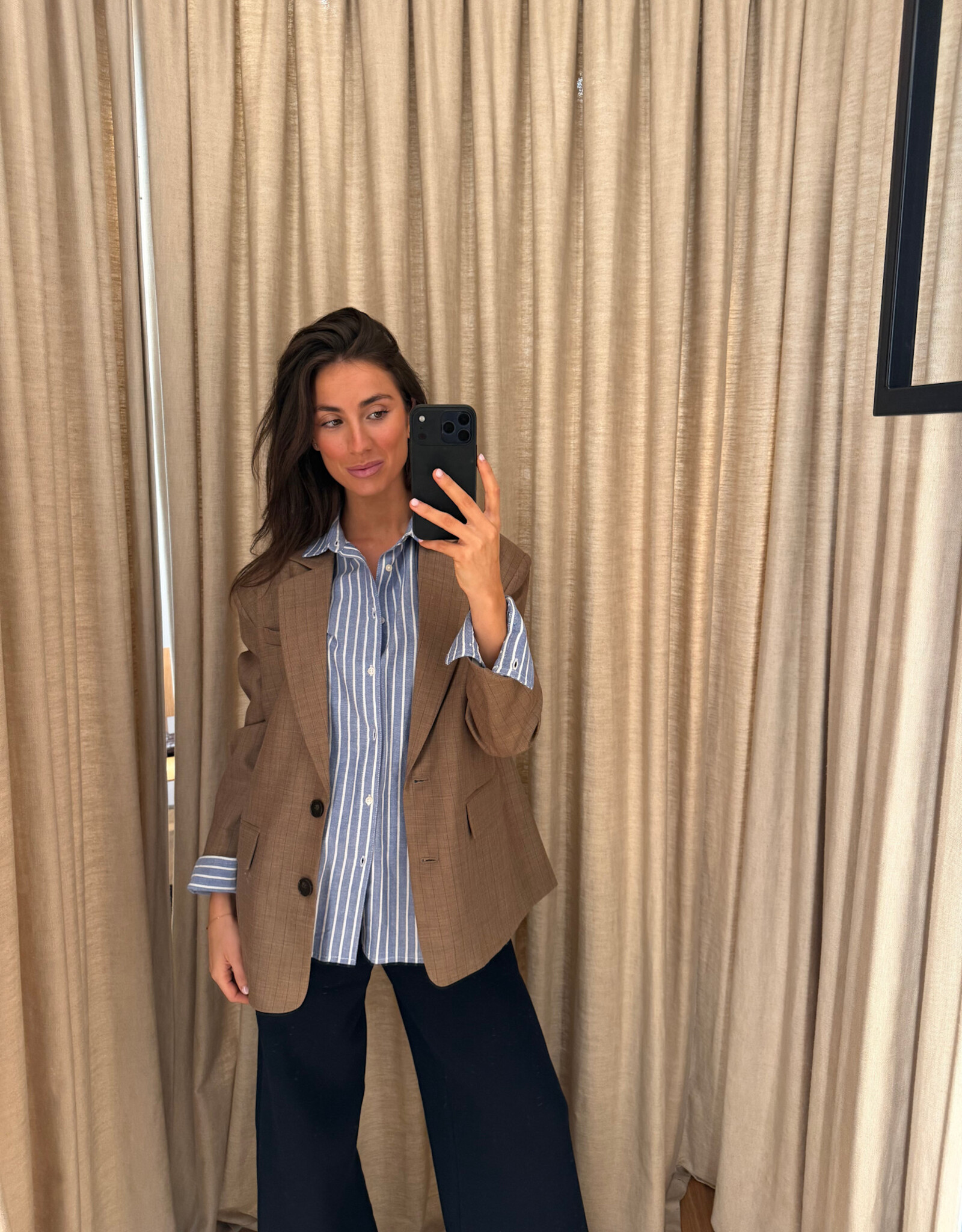Stella Nova Striped Blazer Brown