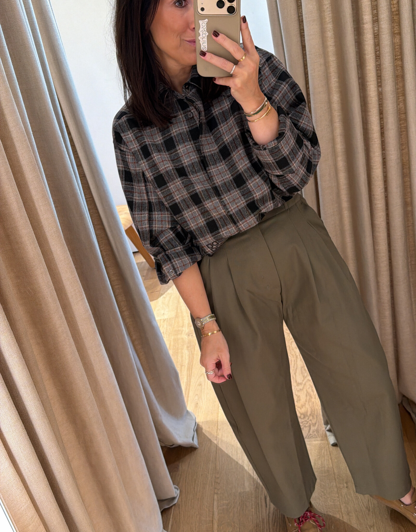 DAY Henri Flannel Shirt Grey Melange