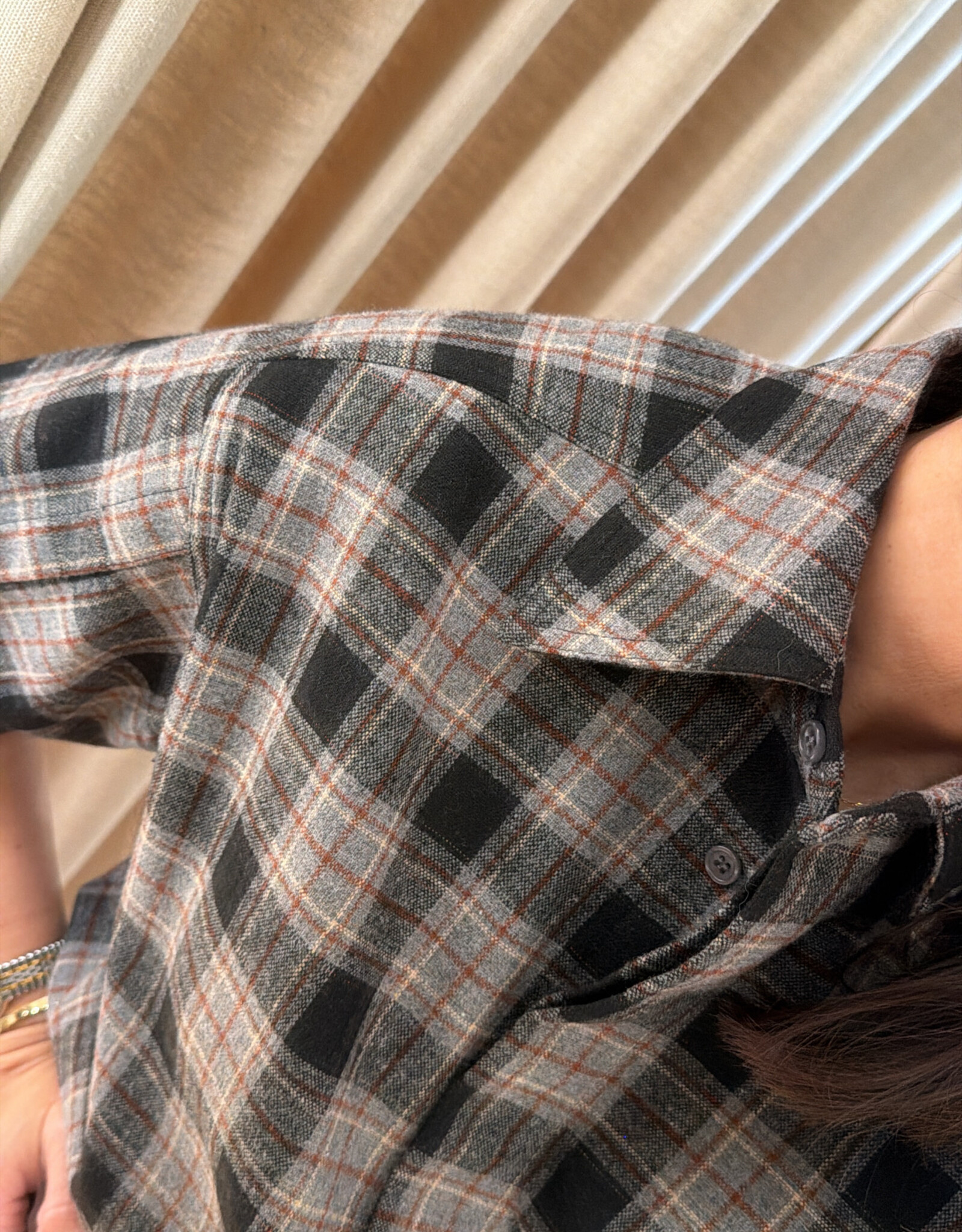 DAY Henri Flannel Shirt Grey Melange