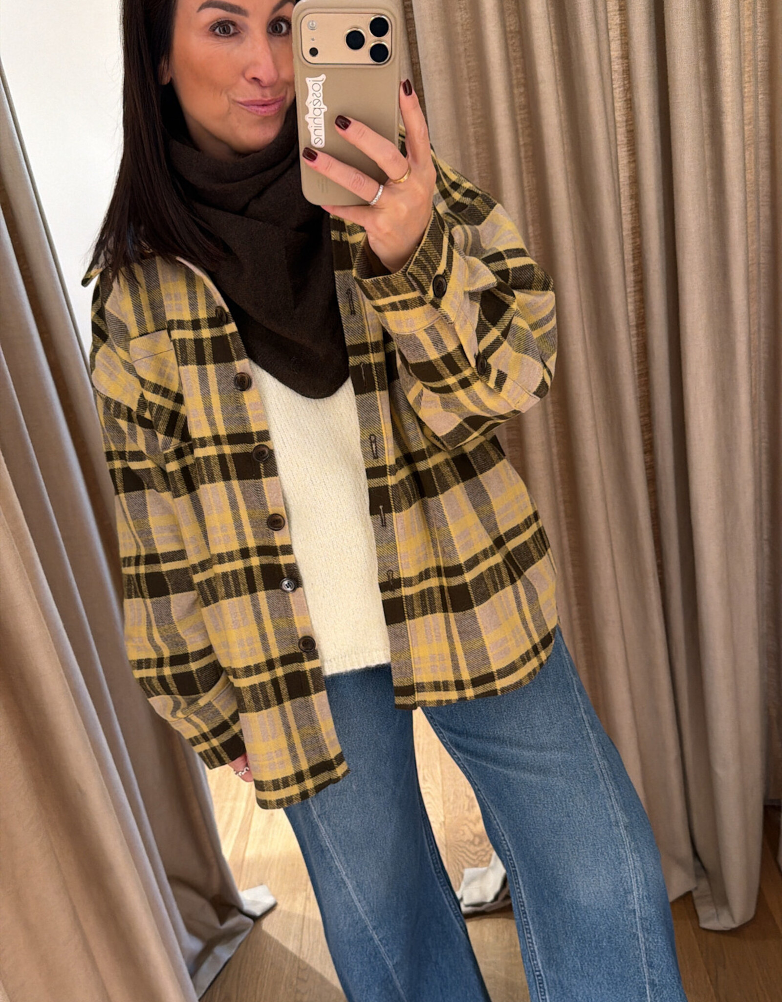 Re/Born Janet Vest Brown Check