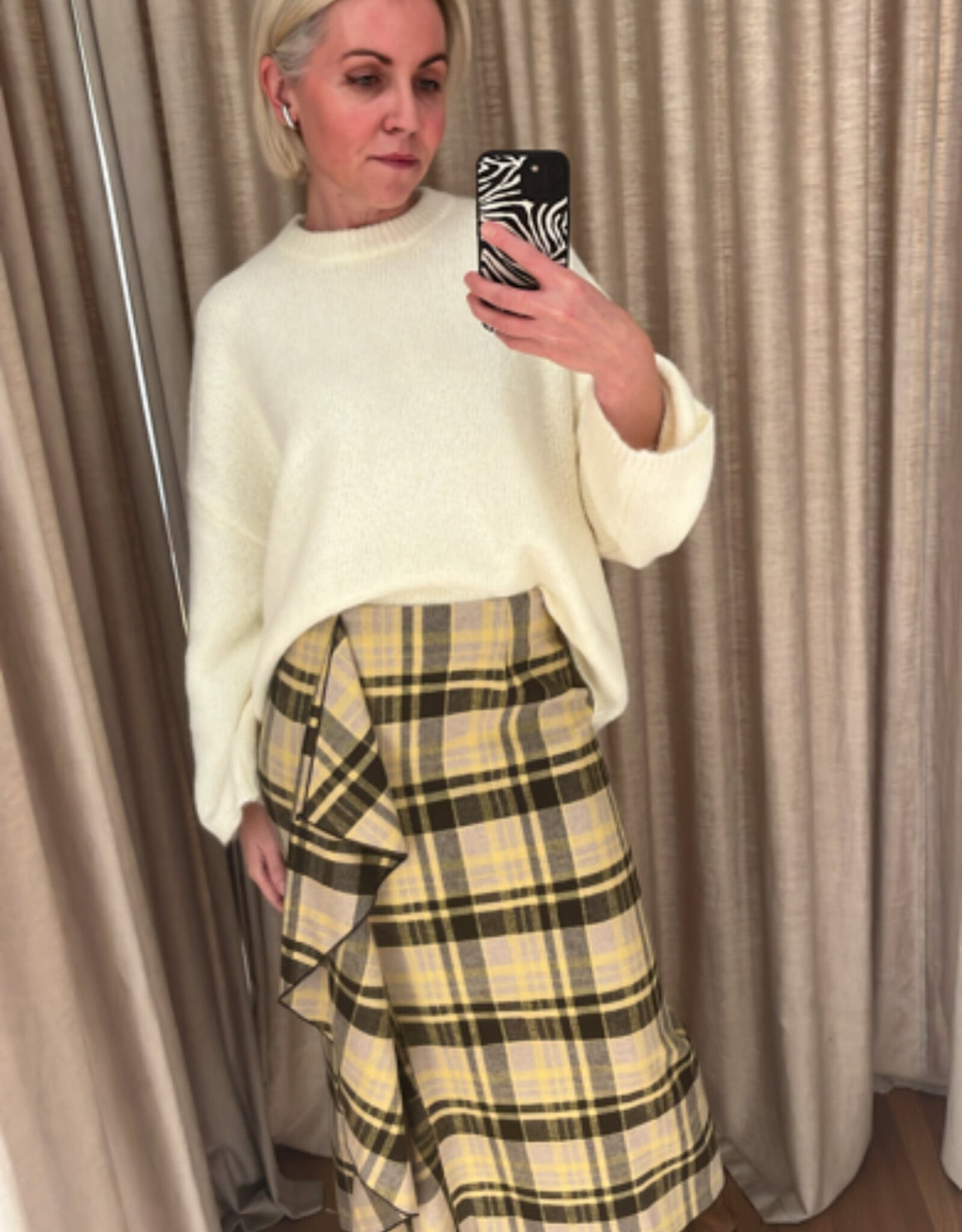 Re/Born Rosemary Skirt Brown Check
