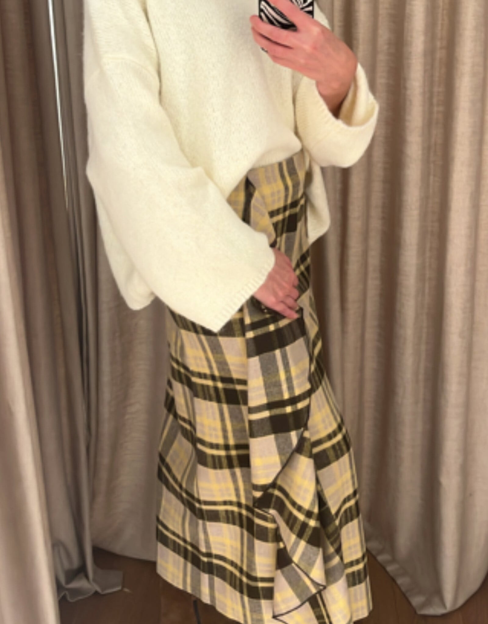 Re/Born Rosemary Skirt Brown Check