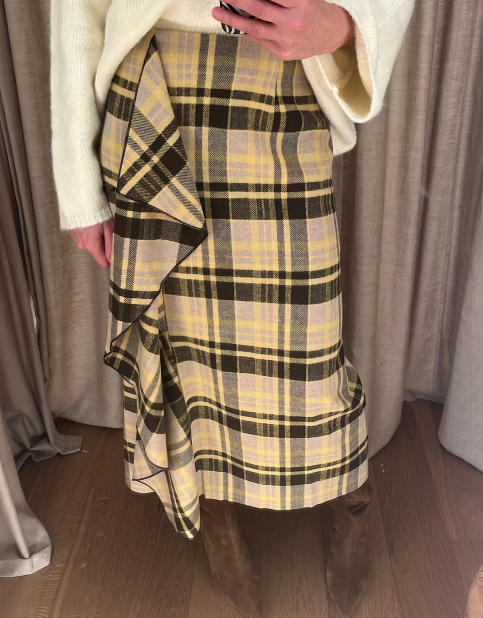 Re/Born Rosemary Skirt Brown Check