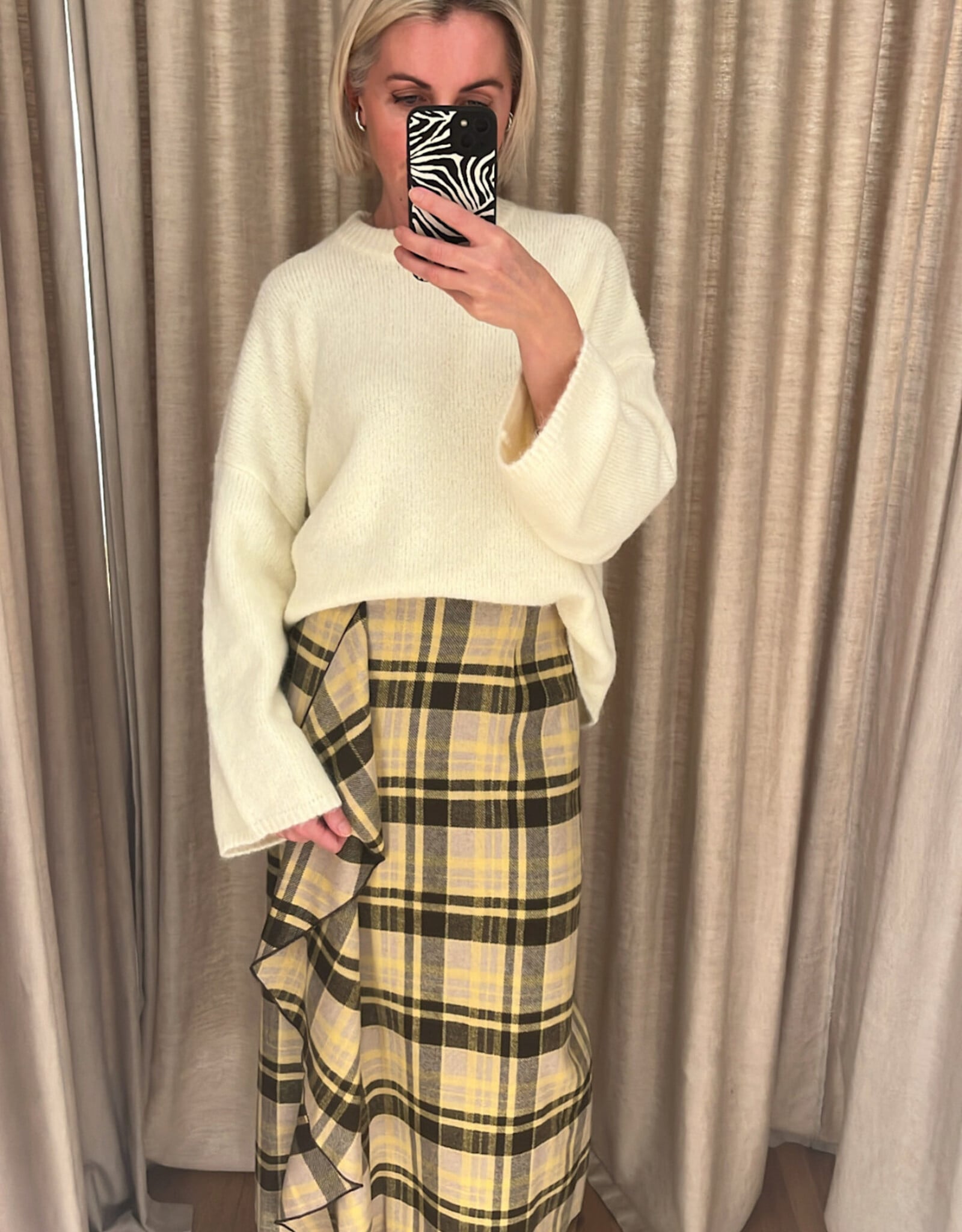 Re/Born Rosemary Skirt Brown Check