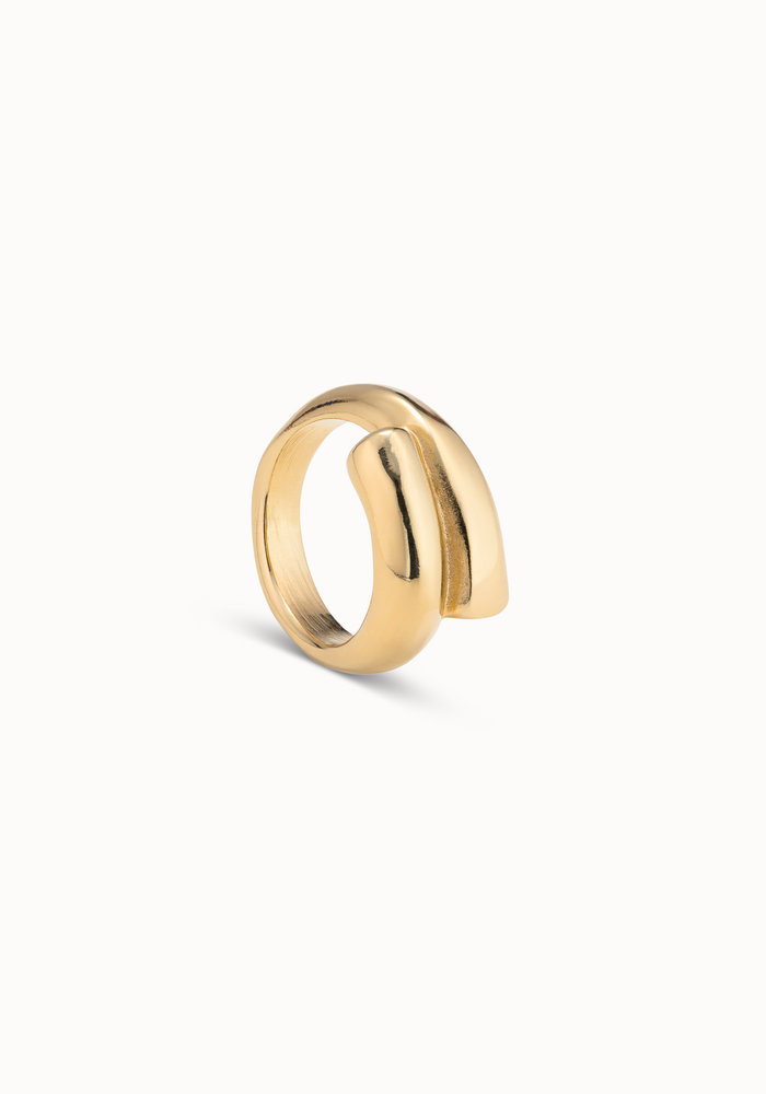 Uno De 50 Crossed Legs Gold Ring ANI0709ORO