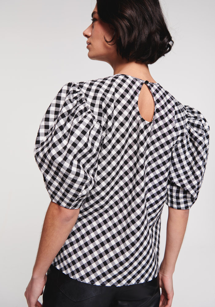 Aligne Hicks Puff Sleeve Gingham Top