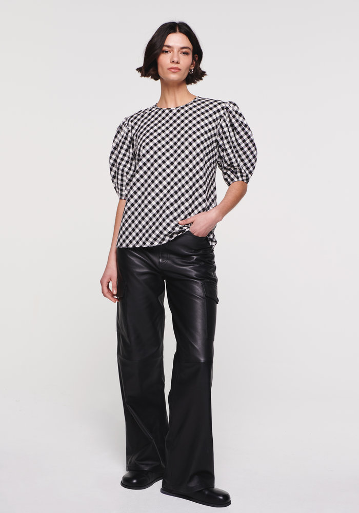 Aligne Hicks Puff Sleeve Gingham Top