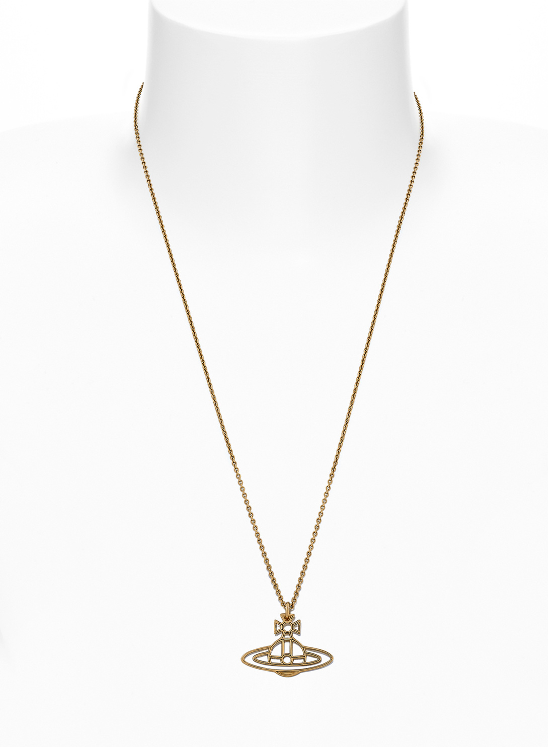 Vivienne Westwood Thin Lines Short Flat Orb Pendant Necklace