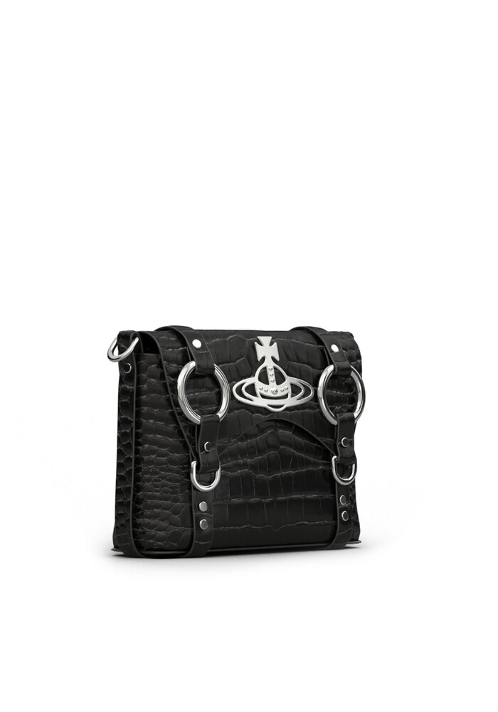 Vivienne Westwood Kim Crossbody Croc Leather Bag