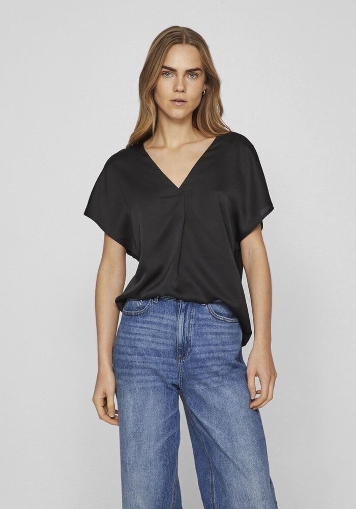 Vila Viellette V-Neck Satin Top