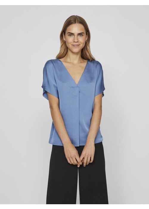 VILA Vila Viellette V-Neck Satin Top