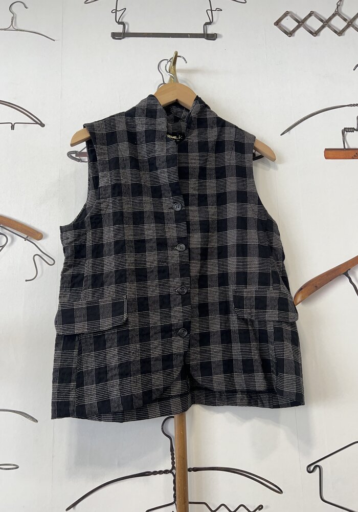 Mama B Kimchi S Crinkle Check Gilet